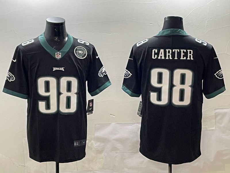 Men Philadelphia Eagles #98 Carter Black Second generations 2025 Nike Vapor Limited NFL Jersey style 3->philadelphia eagles->NFL Jersey